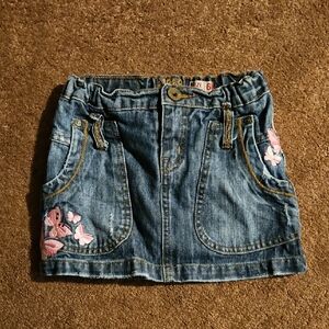 1989 Place Blue Denim Skort with Pink Embroidery Size 6